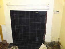 Fireplace after our professional tiler has finished