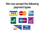 We can now accept the following payment types
